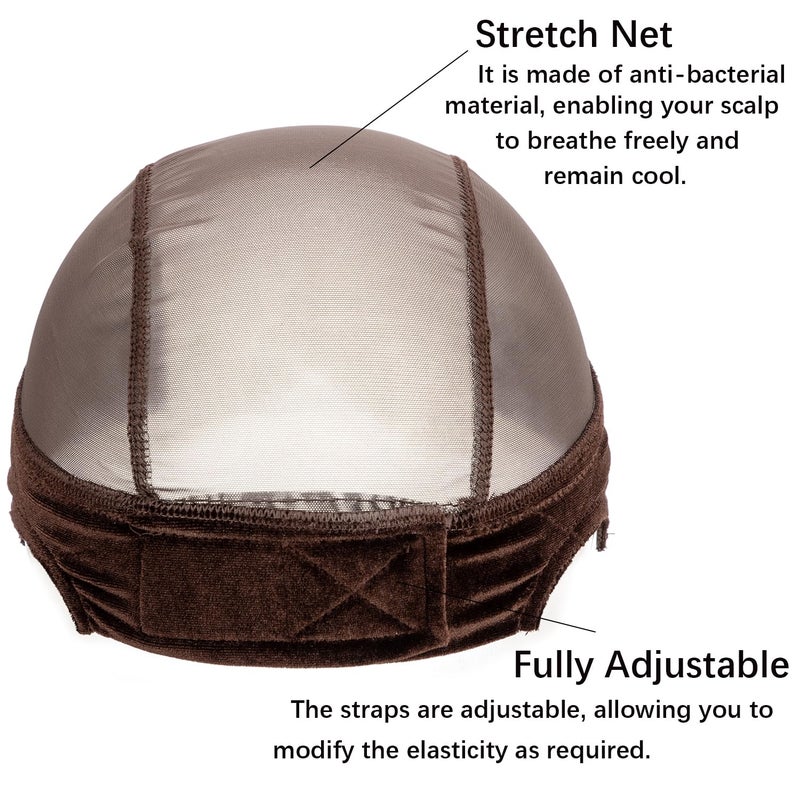 koskusder Lace Wig Caps for Women, Wig Caps with Grip Band for Keeping Wigs in Place, Glueless Wig Grip Cap with 4x5 Transparent Lace Wig Caps, Non-Slip Adjustable Elastic Headband (1pcs-brown) - Image 4